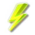 Energy - moduletd.com Neon lime lightning bolt icon with a glowing edge on a dark background, symbolizing energy or power