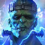 Zombie-like soldier wearing a helmet and headset, with blue lightning and an eerie blue glow surrounding him.
